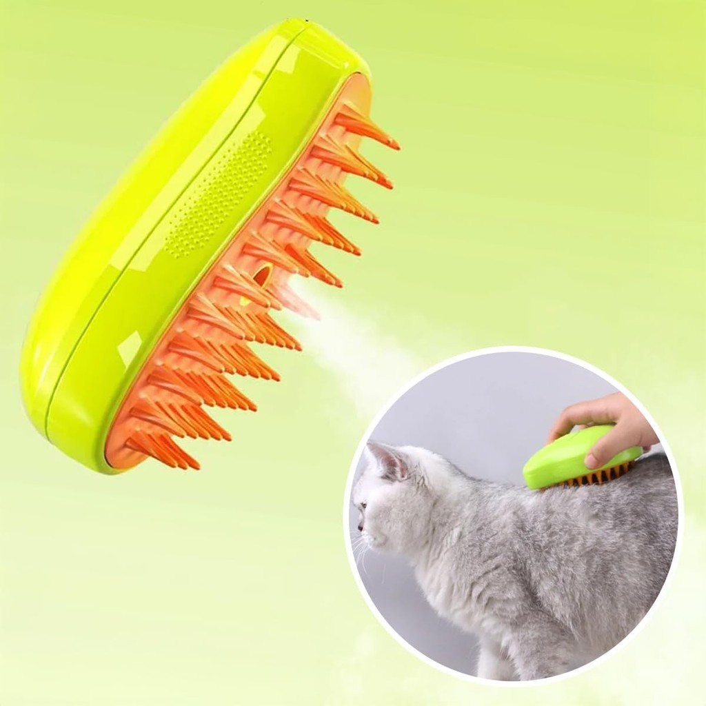 Escova Para Gatos E Cães A Vapor 3 Em 1 Pente Steam-Autolimpante Escova Vaporizador Pente de Remoção