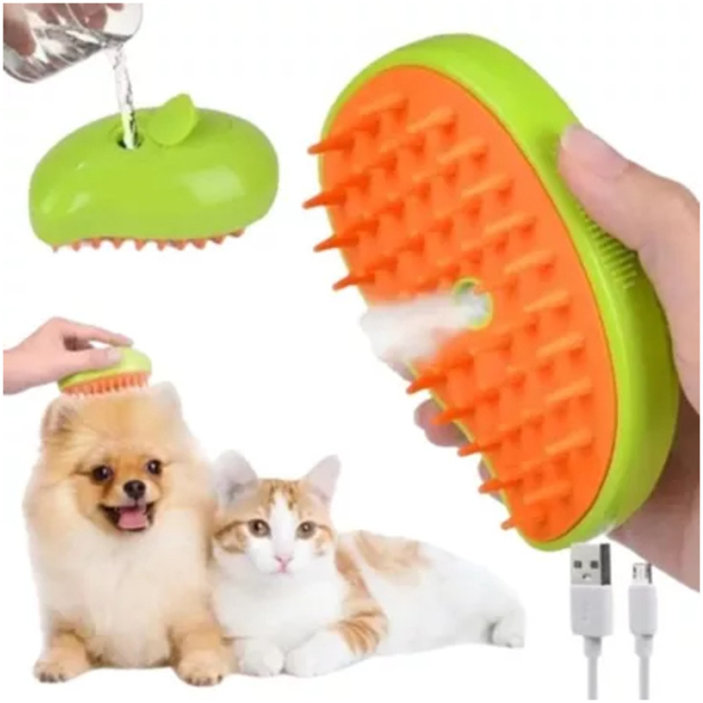 Steam Brush 3 Em 1 Removedor De Pêlos De Animais De Estimação Para Cães E Gatos