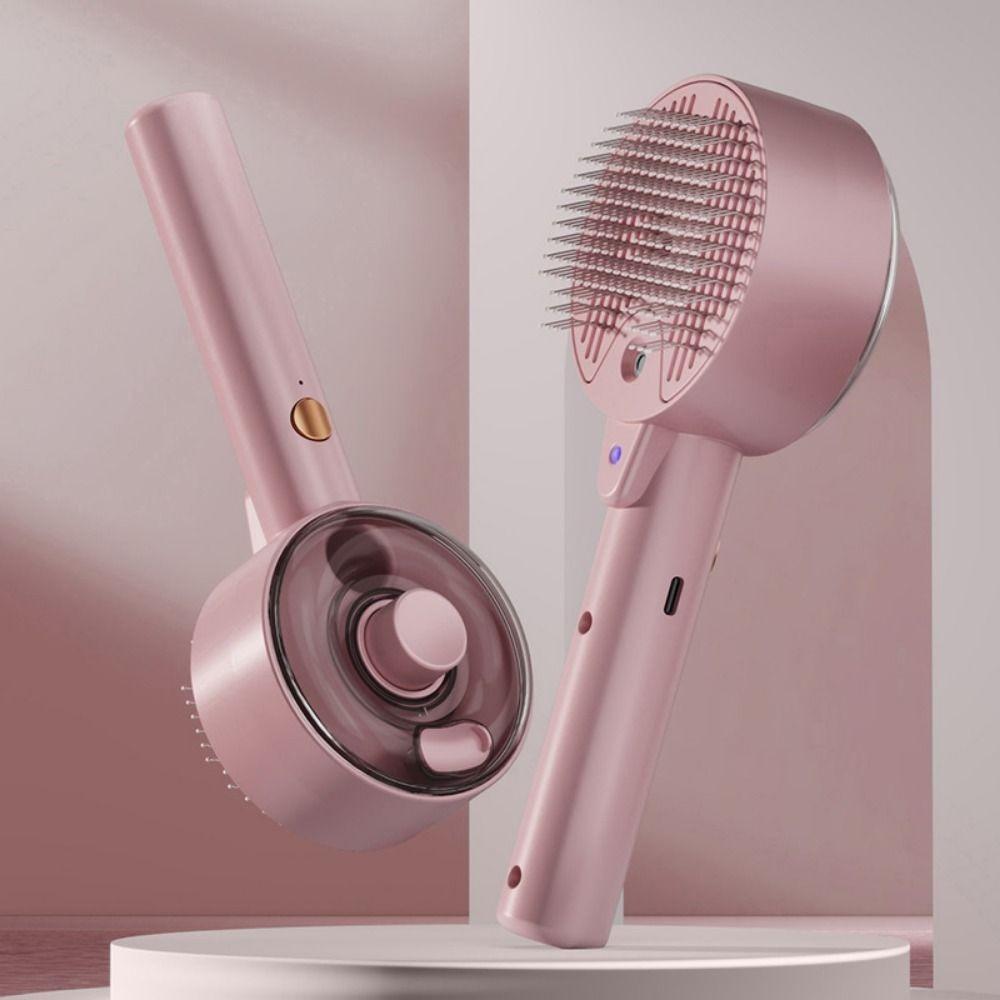 NEDFS Pet Spray Grooming Pente , 3 Em 1 Anti Flying Hair Cat Steam Brush , Remoção De Ácaros De Massagem Para Animais De