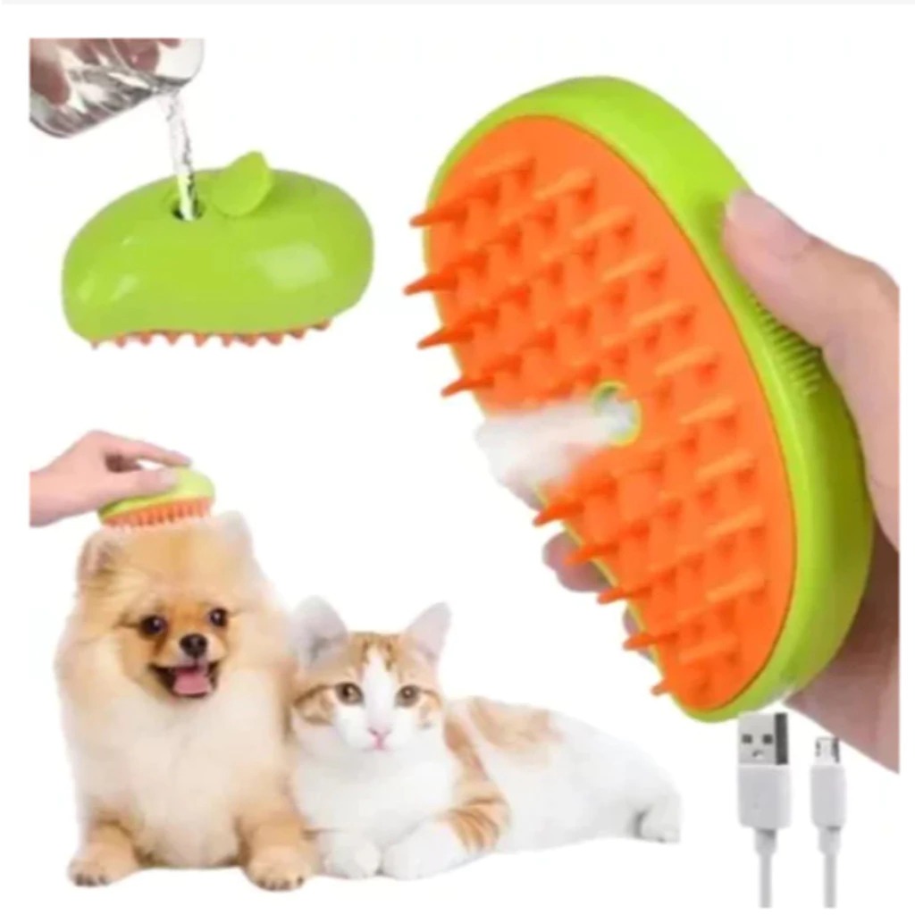 Escova Para Gatos E Cães A Vapor 3 Em 1 Pente Steam-Autolimpante Escova Vaporizador Pente de Remoção