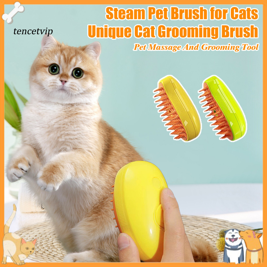 Vip Pet Grooming Brush Com Tecnologia De Vapor Cat Steam Recarregável 3 Em 1 Removedor De Pêlos De Animais De Estimação