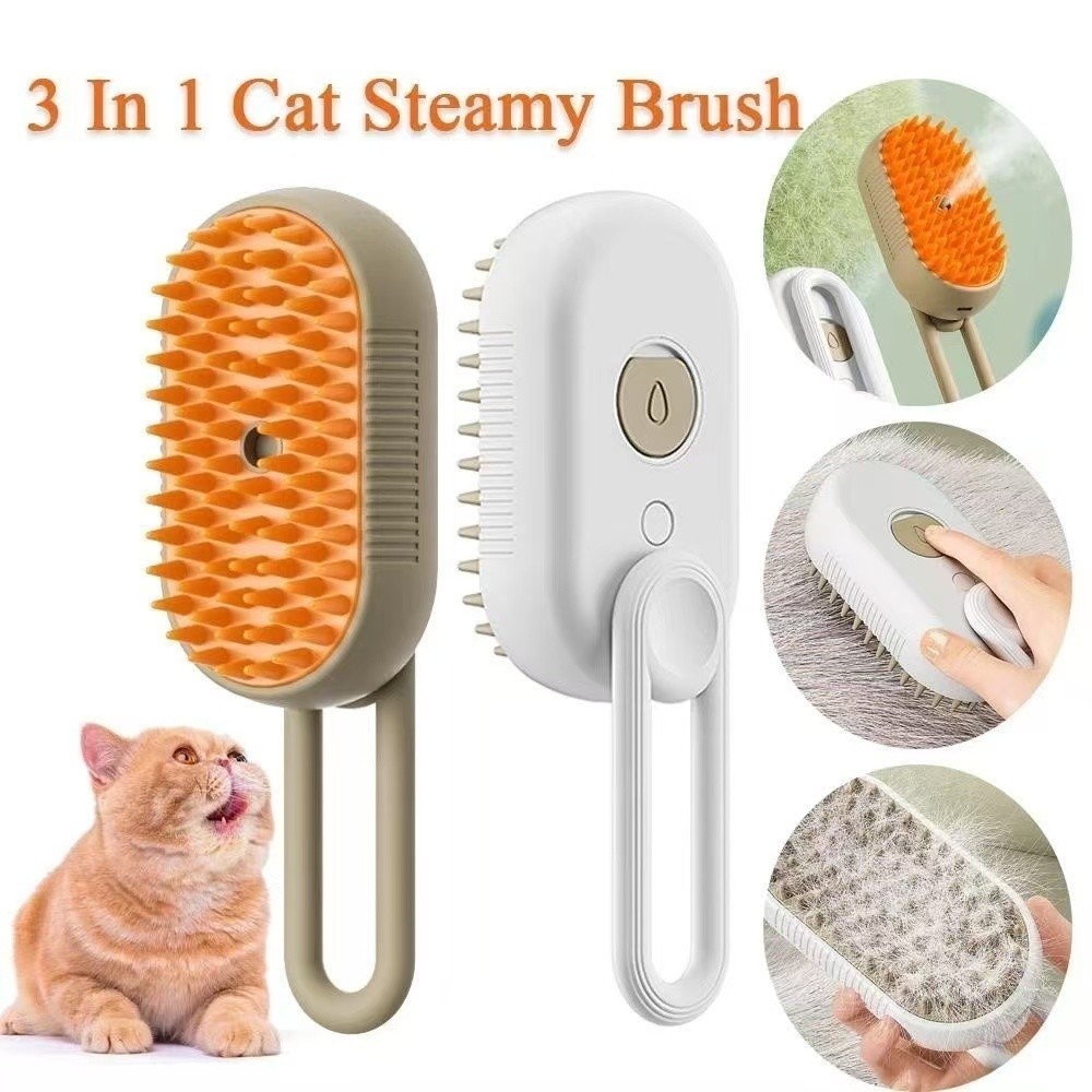 3 em 1 Pet Spray Massagem Pente Steam Grooming Escova Gato Cabelo Limpador Gato Cães Remover Cabelo