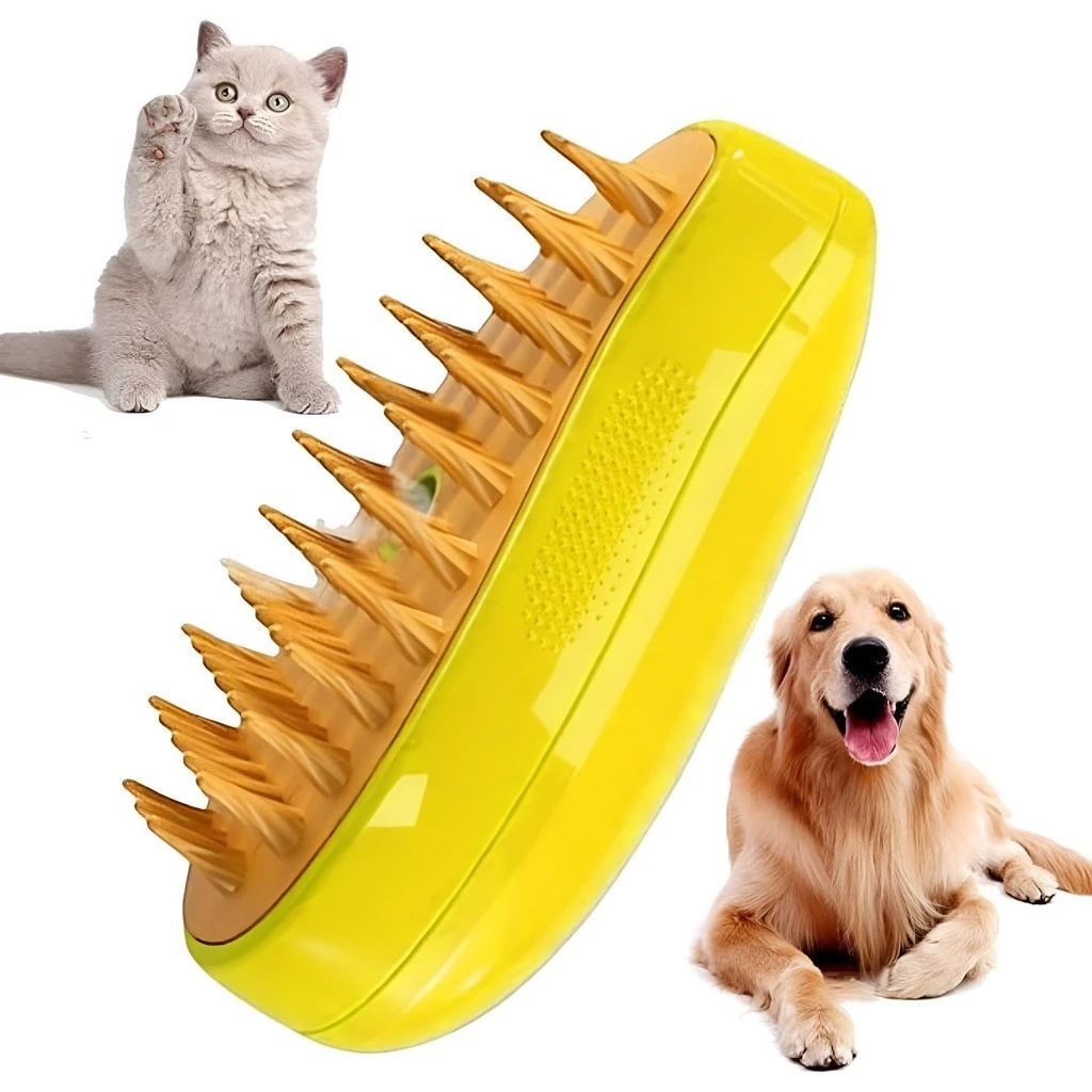Escova Para Gatos E Cães A Vapor 3 Em 1 Pente Steam-Autolimpante Escova Vaporizador Pente de Remoção