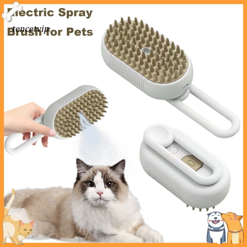 Vip Pet Steam Brush Usb Comb Escova Recarregável Para Cuidados Com Animais De Estimação Spray Autolimpante Pente Gatos 3