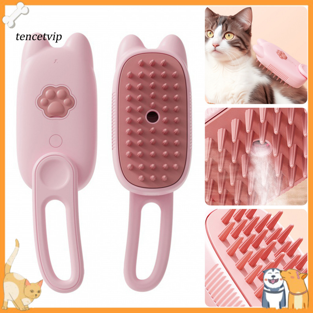 Vip Pet Hair Removal Brush Steam 3 Em 1 Grooming Comb Com Spray De Névoa Para Cães E Gatos Escova Recarregável Desembara