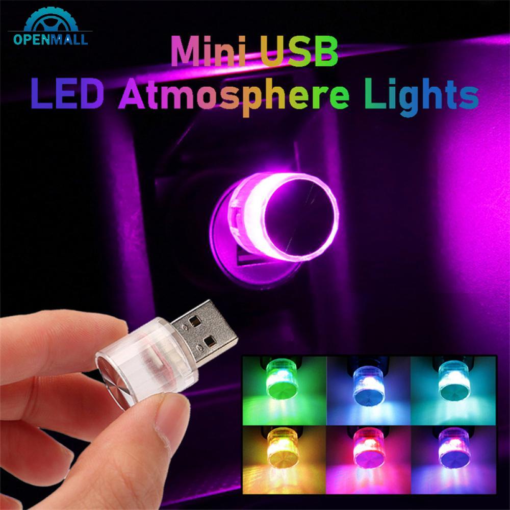 Luzes Atmosfera OPENMALL Mini USB LED Carro Lâmpada Decorativa Para A Festa De Modelagem Ambiente Automotivo Portátil Plug Play Interiores Auto N6V9