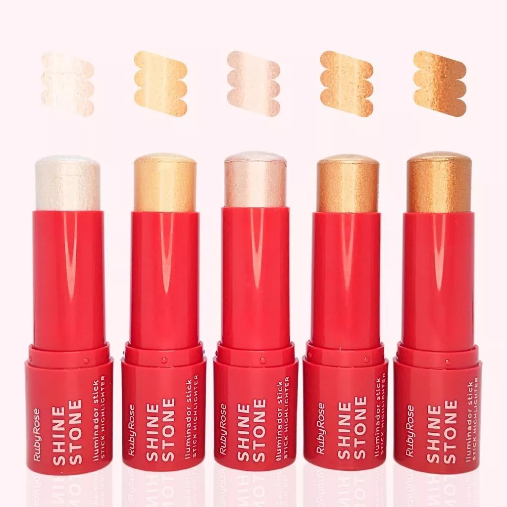 Iluminador Stick Shine Stone Linha Rosa Ruby Rose Iluminador Bastão