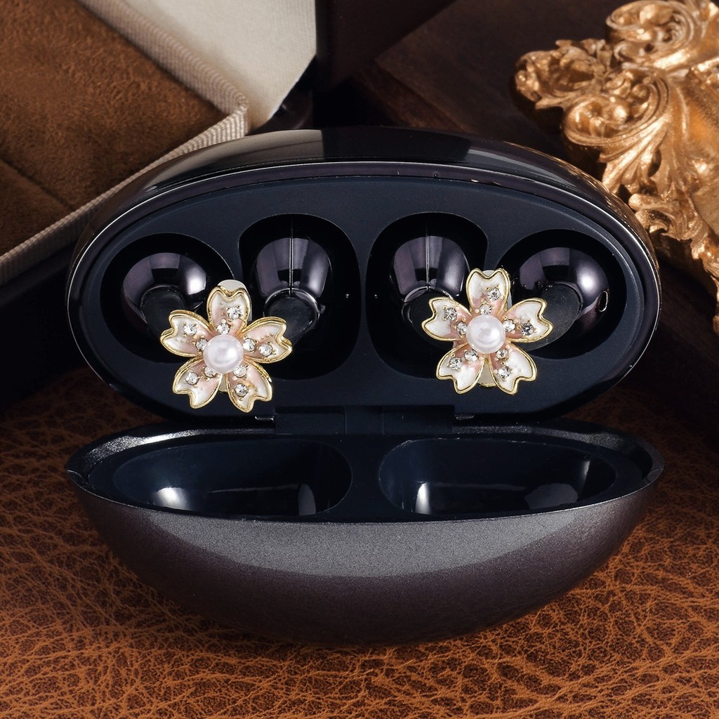 Multi Estilo Personalizado Rosa Flor Pérola Clipe De Orelha Para Em Fones De Ouvido Brilho Diamante Fivela Chaveiro Char