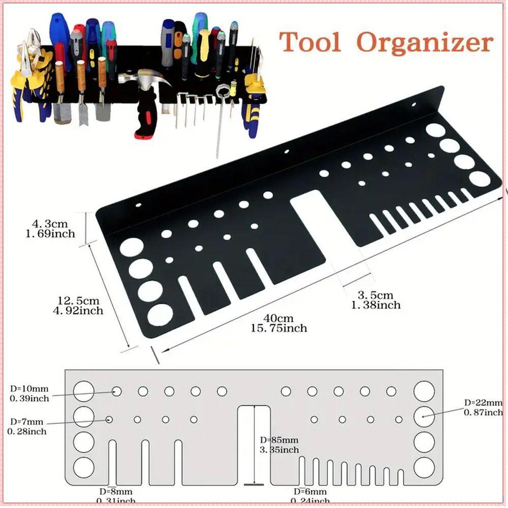 Cremalheira Da Chave De Fenda , Suporte Do Organizador Alicate De Aço Metal , Armazenamento Preto Resistente Ferramenta