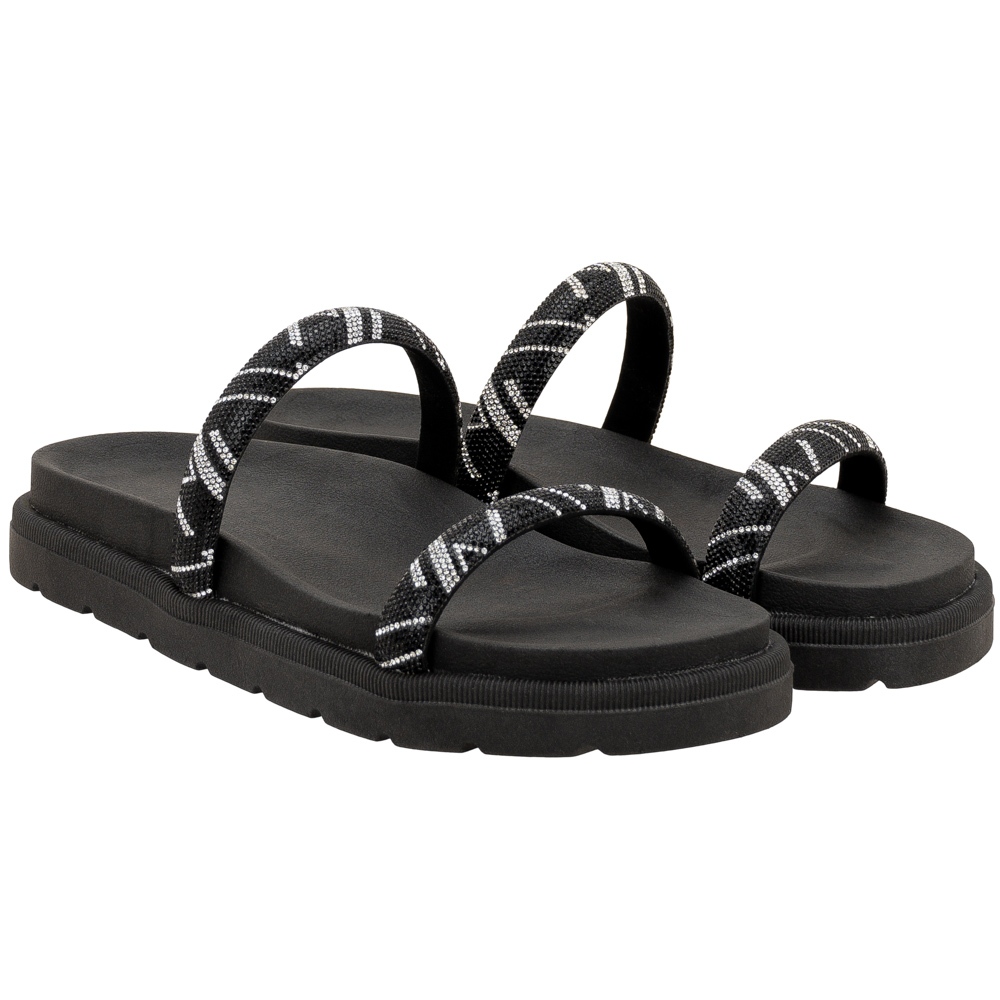 Sandália feminina Papete Birken Super confortável plataforma tiras de brilho Strass Luxo antiderrapante macia Elegante