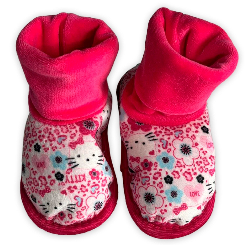 Pantufa Botinha Gatinha Infantil Peluciada Quentinha Super Confortável e Macia