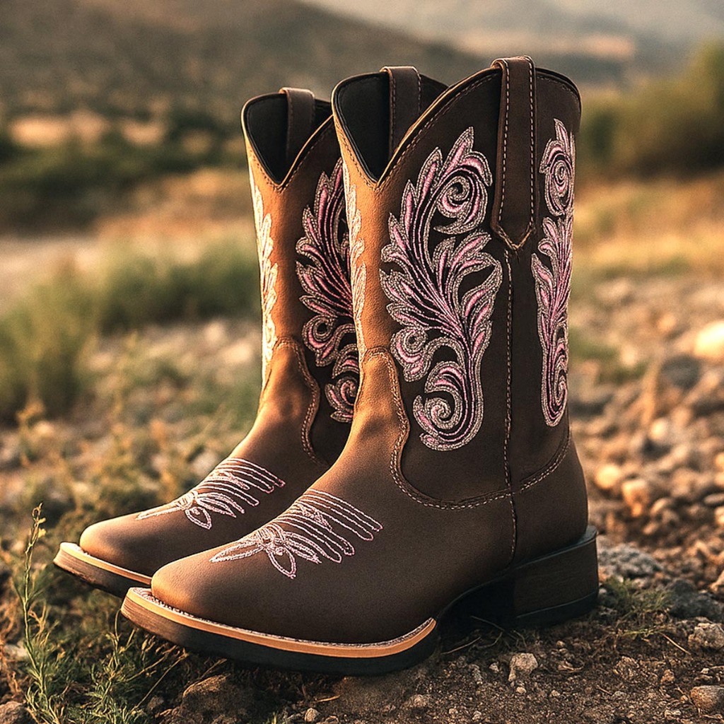 Bota Texana Feminina Bico Quadrado Botina Country de Ótima Qualidade Macia E Super Confortável Festa do Peão de Rodeio