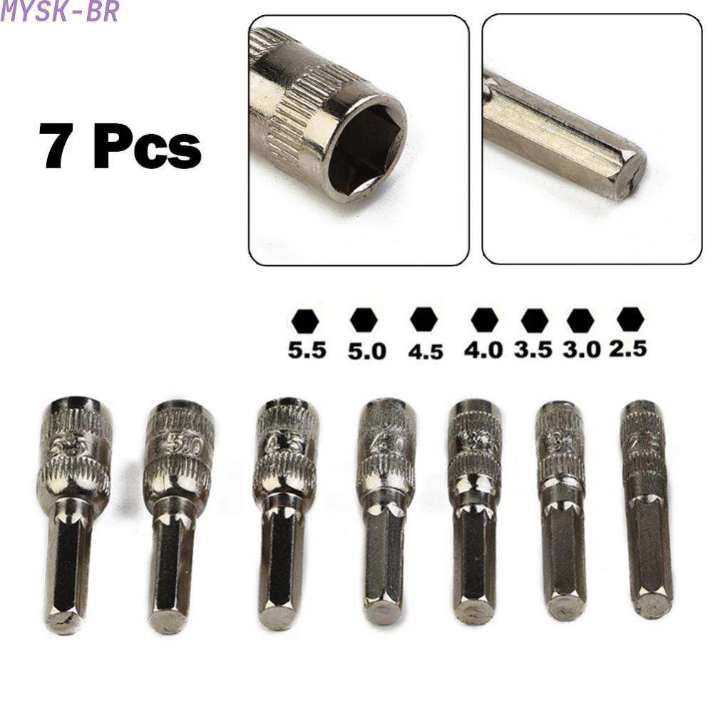 [MYSK]Hex Socket 6 Point 7Pcs/Set Hand Tools M2.5/3.0/3.5/4.0/4.5/5.0/5.5mm Silver