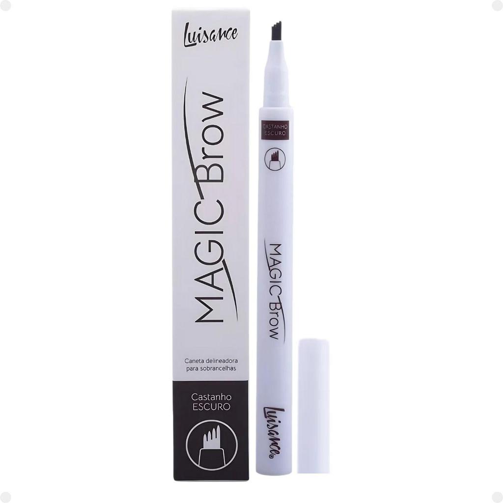 Caneta Delineadora Para Sobrancelhas Luisance Magic Brow Castanho Escuro