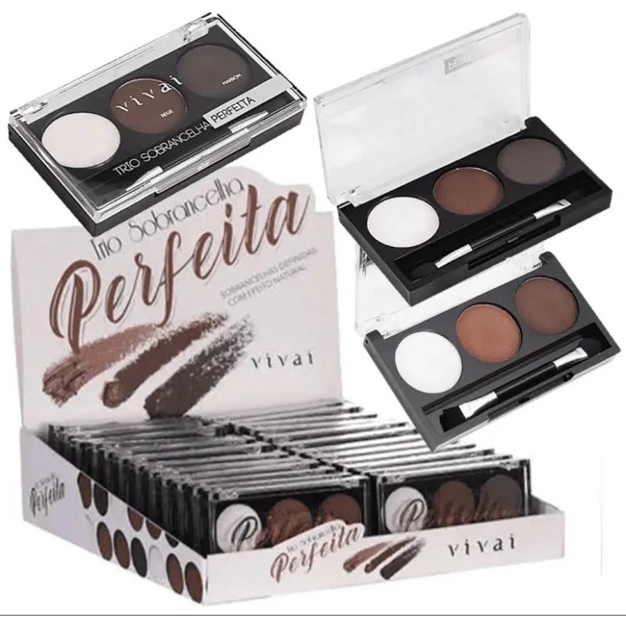 Trio Paleta Sobrancelhas Sombras Perfeitas- Vivai magic