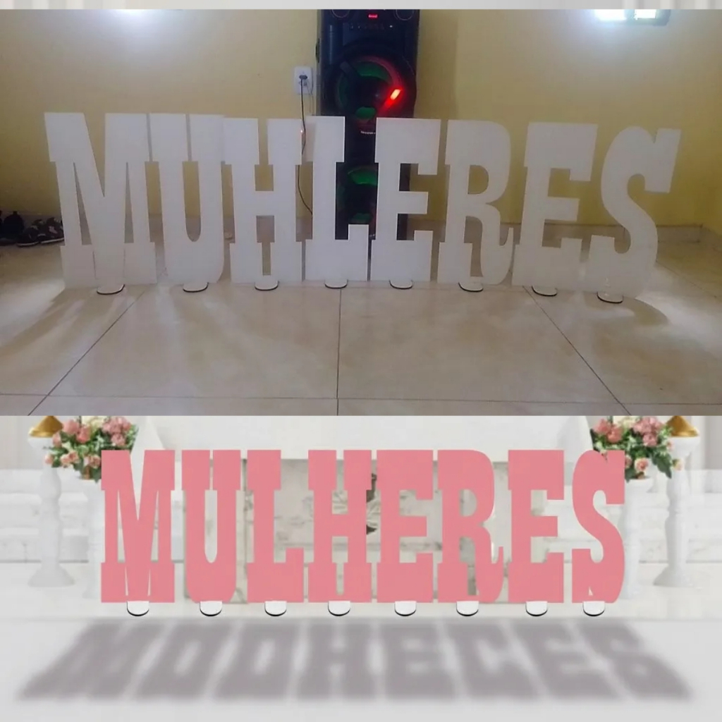MULHERES em mdf Cor Rosa ou Branco de 60cm de Altura De Chão Fica Em Pé A Pronta entrega!!