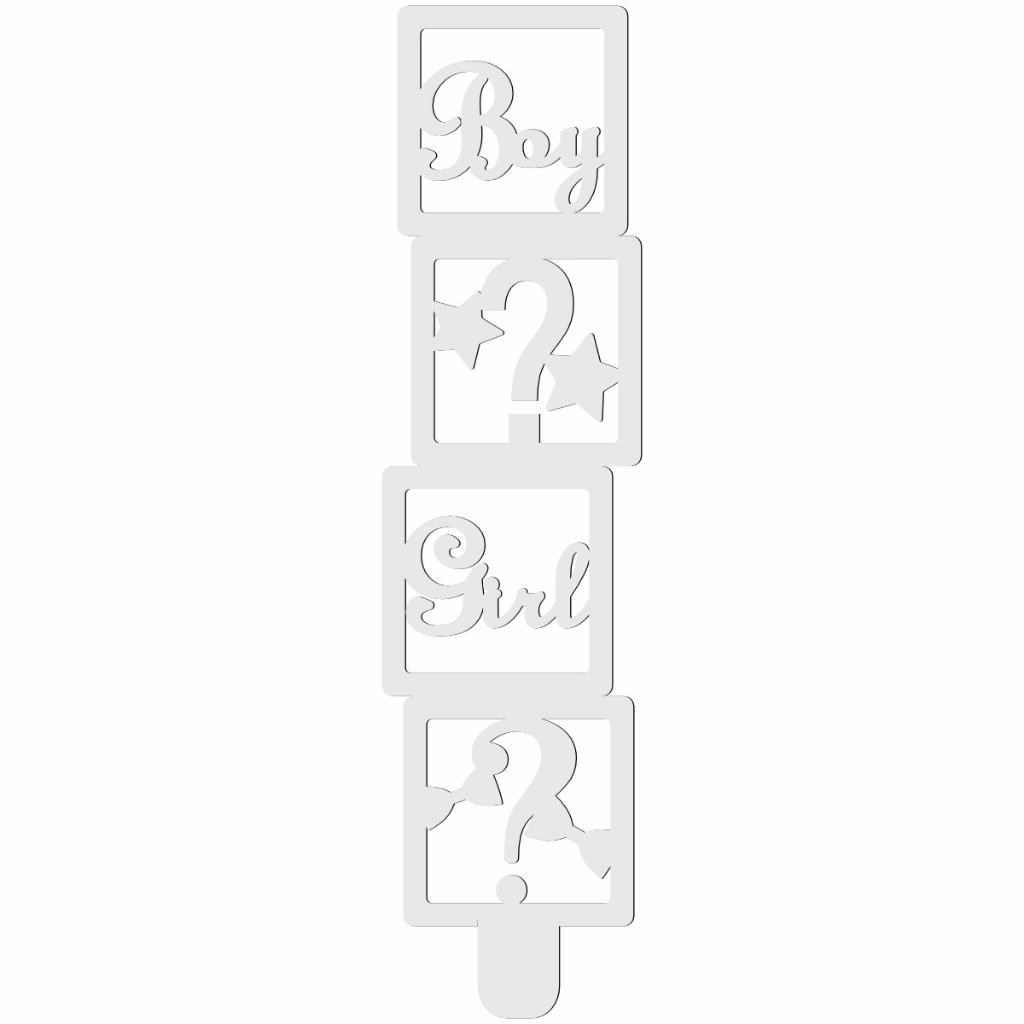 Torre BOY? GIRL? Chá de Bebê e Revelação MDF 6mm 85cm Altura!Fica em Pé!APRONTA ENTREGA!!