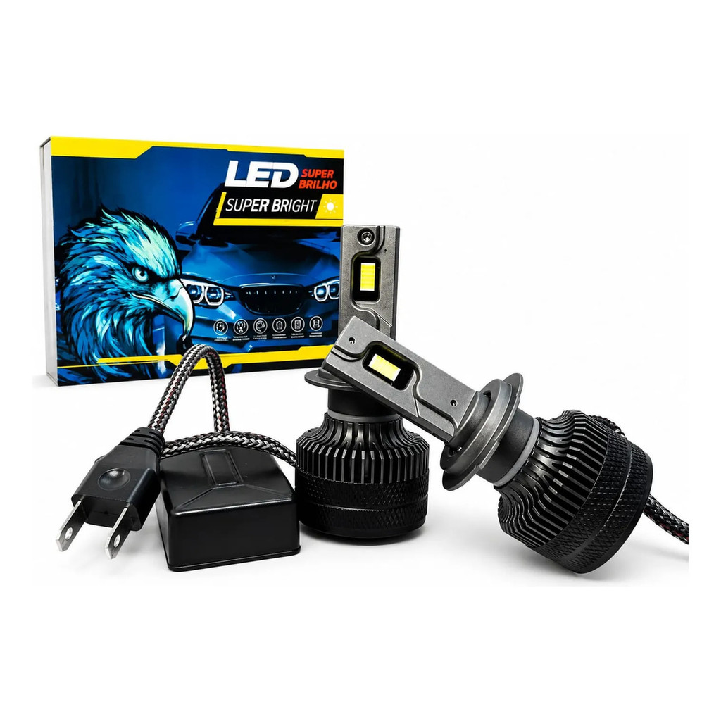 Par Lâmpada ultra Led ns90 h7 12 e 24v 18000lm 180w 6500k com canbus