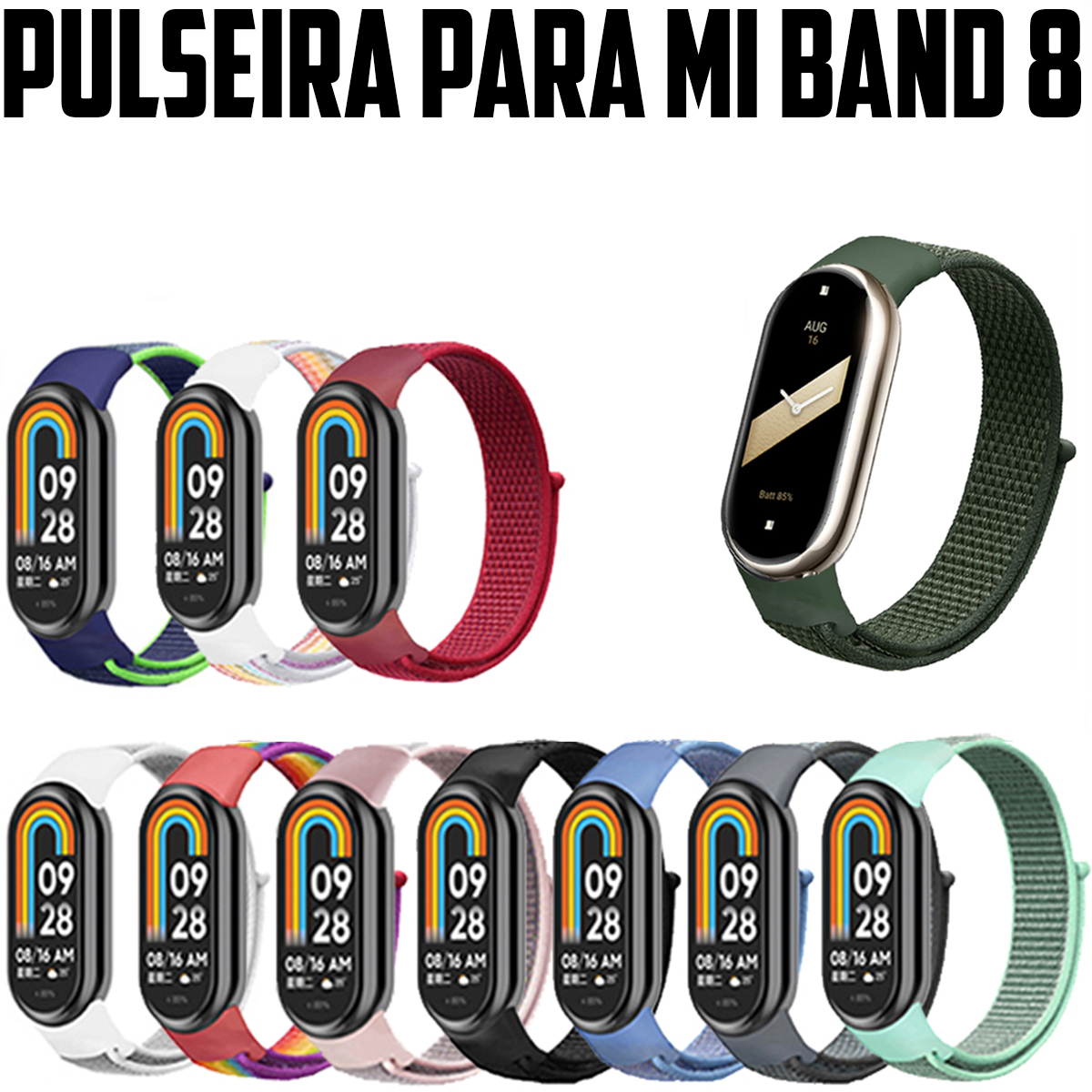 pulseira para Xiaomi Smart Band 8 de Nylon extra Mi band 8 promoção