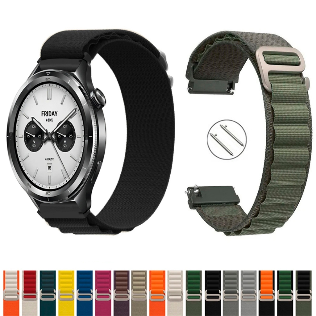Pulseira 22mm De Nylon Alpinista para Smartwatch Xiaomi Watch S4 Macia Leve compativel Smartwatch pinos Engate Rapido