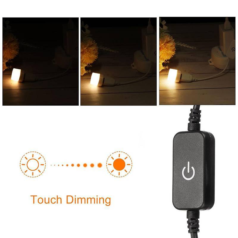 [Dhiint] 1PC USB DC 5V Stepless Manual Knob Touch LED Dimmer Switch Para 5050 2838 Strip Light Controlador De Ajuste De