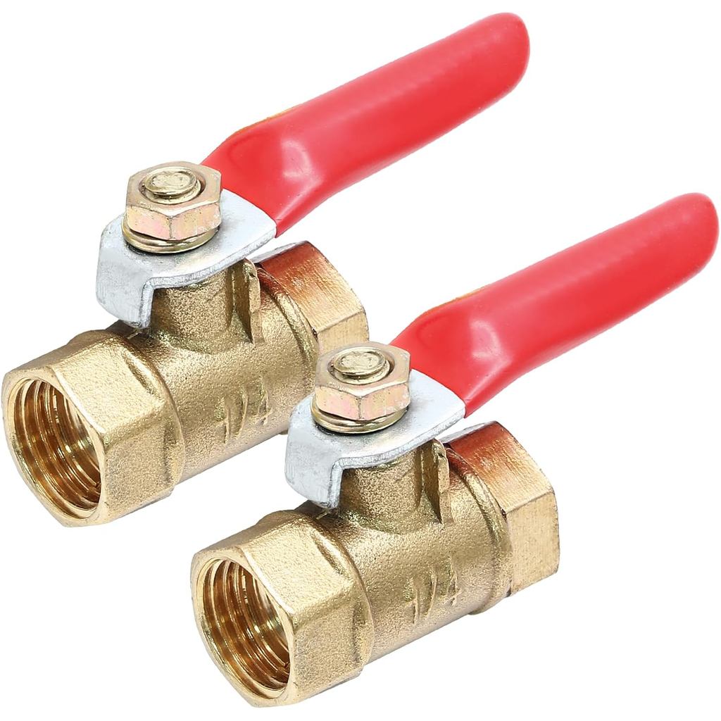 2 Pcs Brass Water Ball Valve, Female to Female Shut Off Valve Hose Barb Tubing Connector Switch Thread Pipe Fitting for