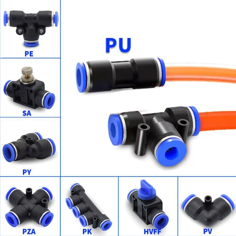 Material Pneumático Do Tubo Conector BLISVEX Pu/Pv/Pk/Pe/Py/Pm/Sa Hard Push In Pipe Connector