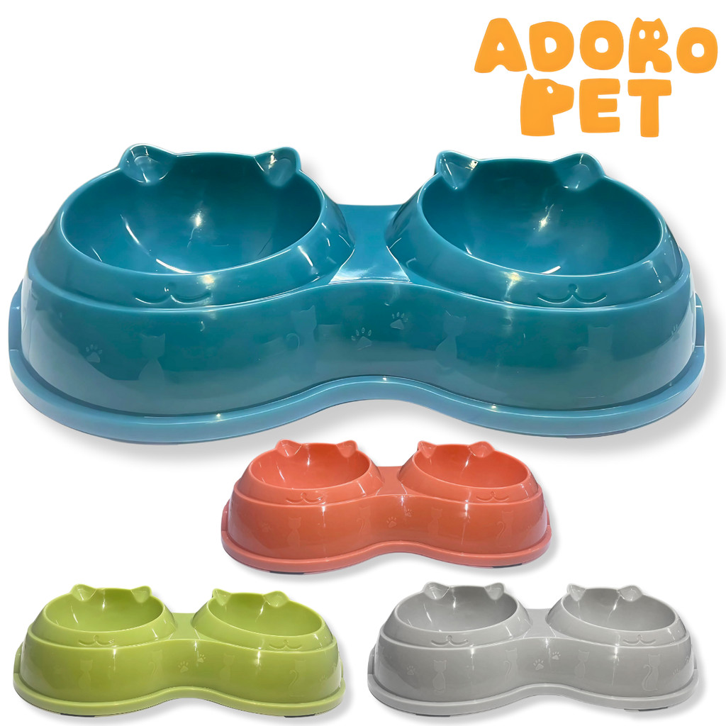 Comedouro Duplo Gato Anti Formiga Plástico Tigela Fixa Conforto Alimentação Pet