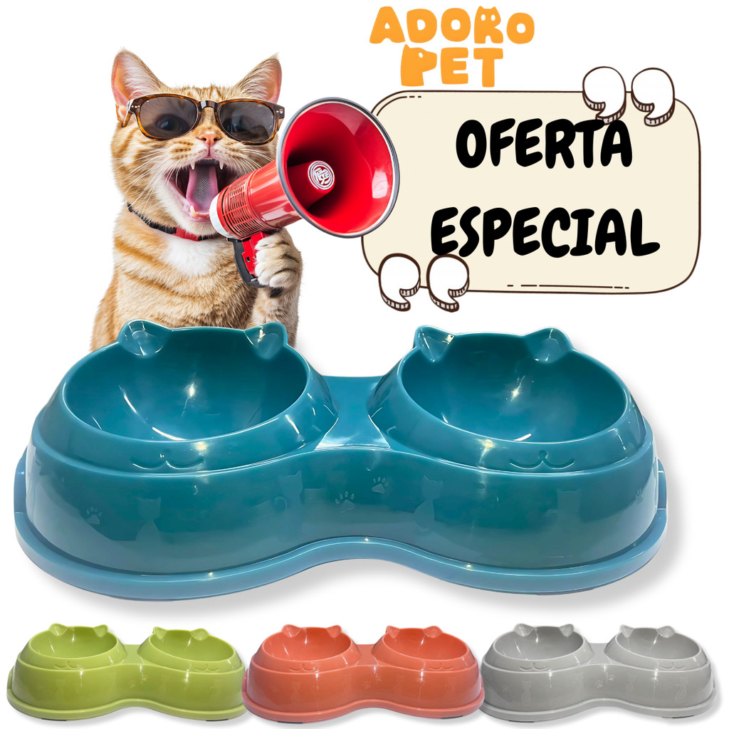 Comedouro Duplo Anti Formiga e Antivira - Base Estável que Evita Quedas e Bagunça