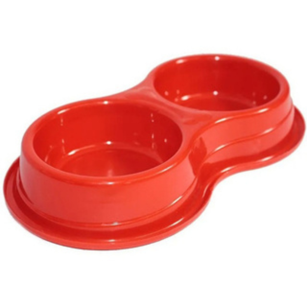 Comedouro Bebedouro Duplo Vermelho Anti-formiga P/ Cães E Gatos