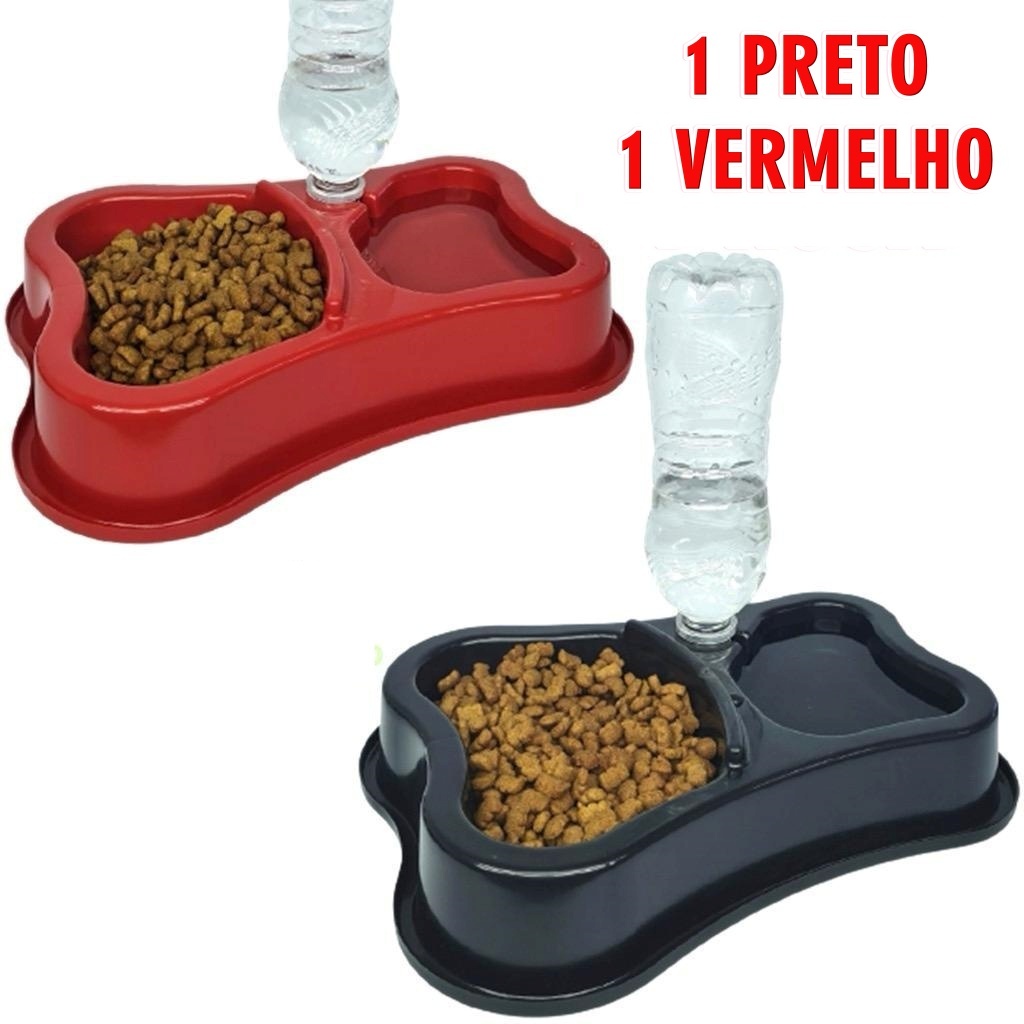 KIT 2 COMEDOUROS E BEBEDOURO GARRAFA PET DUPLO AUTOMÁTICO ANTI-FORMIGA 685ML