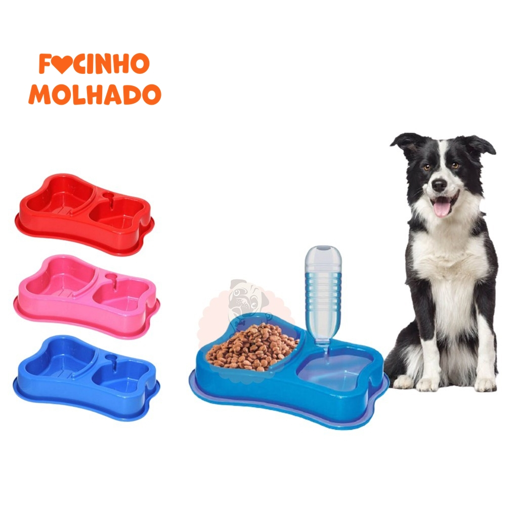 Comedouro e Bebedouro Automático Duplo Anti Formiga Pet Suporte para Garrafa para Cães e Gatos