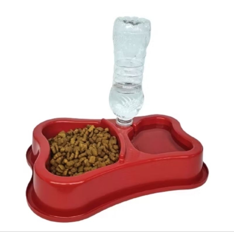 Comedouro Duplo Bebedouro Anti Formiga Pet Suporte Garrafa gato cachorro coelho