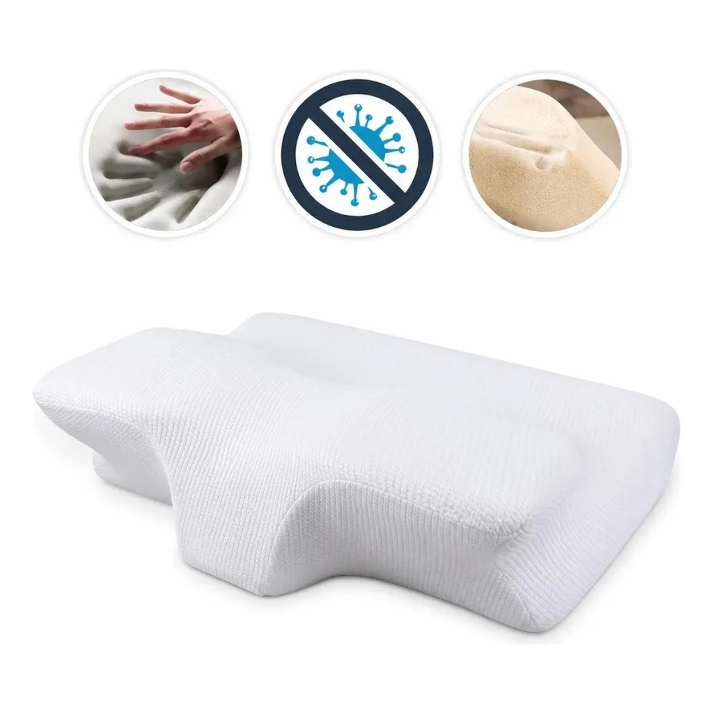 Travesseiro Cervical Ergonômico Borboleta Anatomico Espuma Viscoelastica  da Nasa Alto Conforto PREMIUM