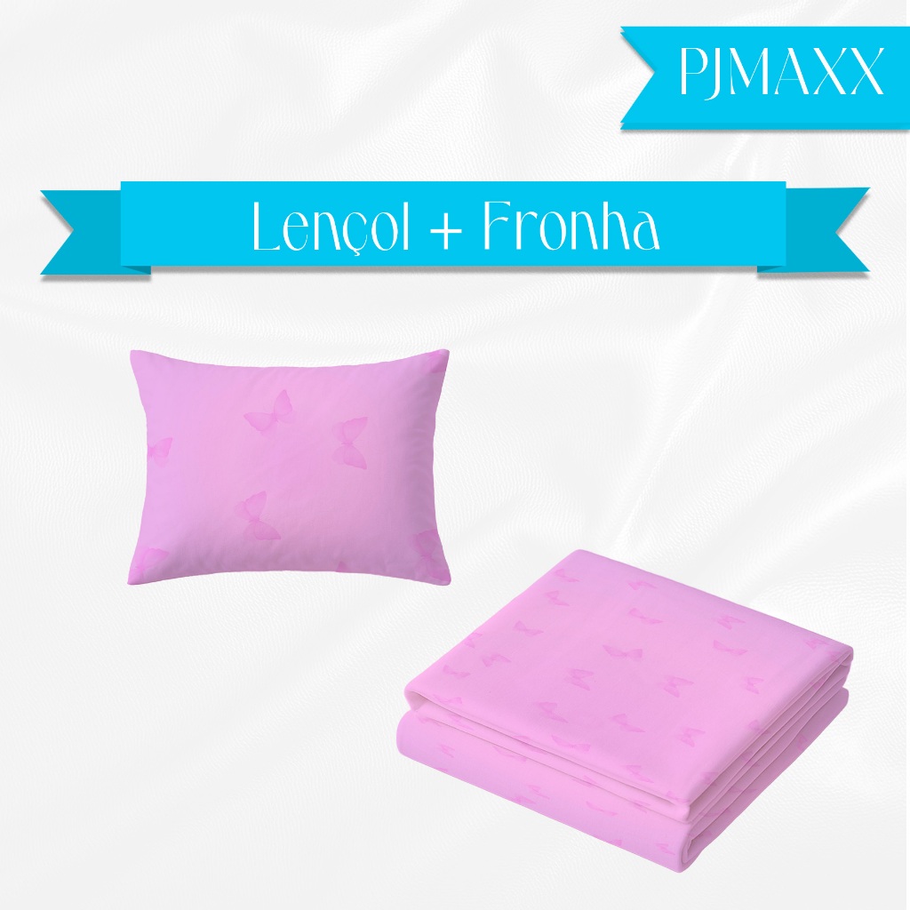 Jogo de Cama Infantil Lençol e Fronha Tema Borboletas Aquarelas Menina