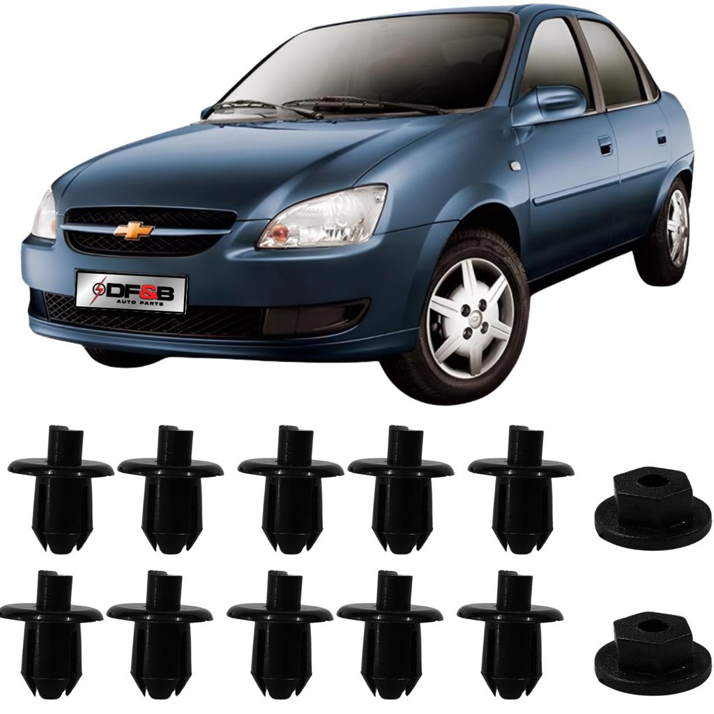 Kit 12 Peças Grampo Parabarro Dianteiro Classic Sedan 2010 a 2017