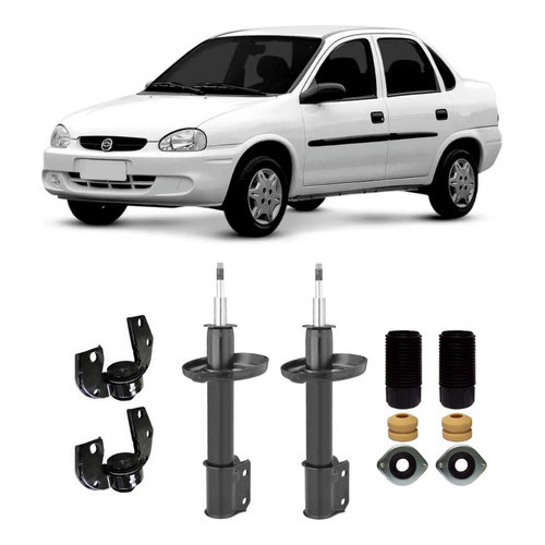 Par Amortecedor+ Kit Dianteiro+ Morcegos Corsa Classic 94/09
