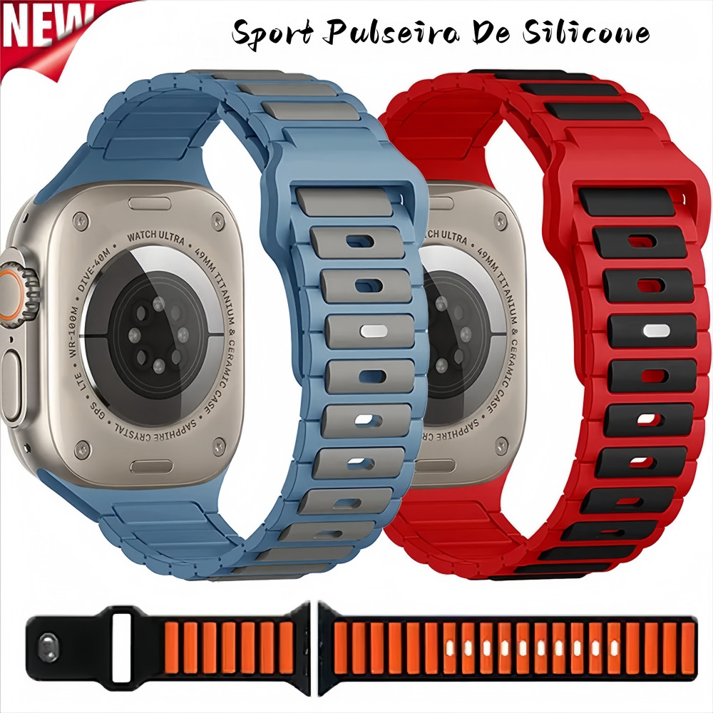 Macio Sport Pulseira De Silicone Para Apple Watch 11 10 46mm 44mm 42mm 38mm 41mm 40mm 45mm 49mm Ultra iWatch Banda