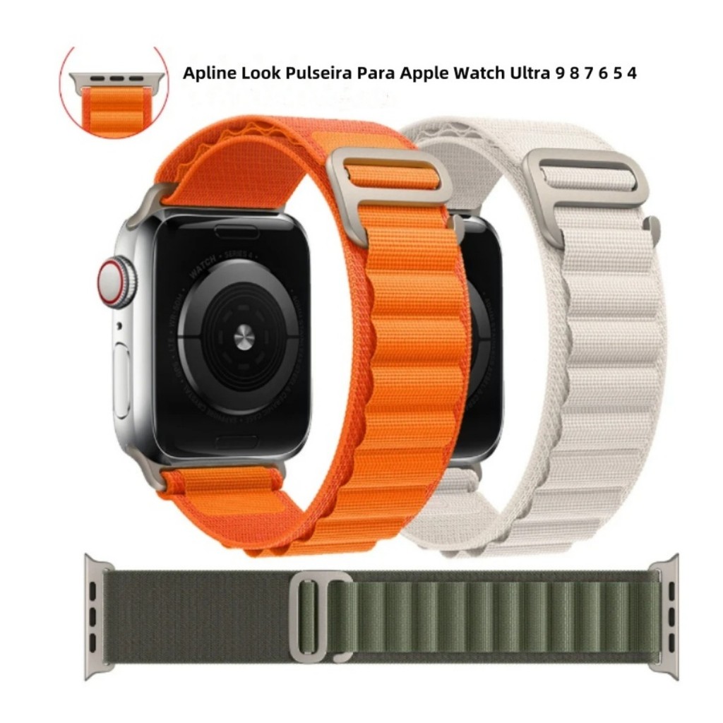 Alpine Loop De Nylon Pulseira Para Apple Watch 41mm 40mm 38mm 44mm 42mm 45mm 49mm Ultra iWatch 10 11 46mm Sport Banda