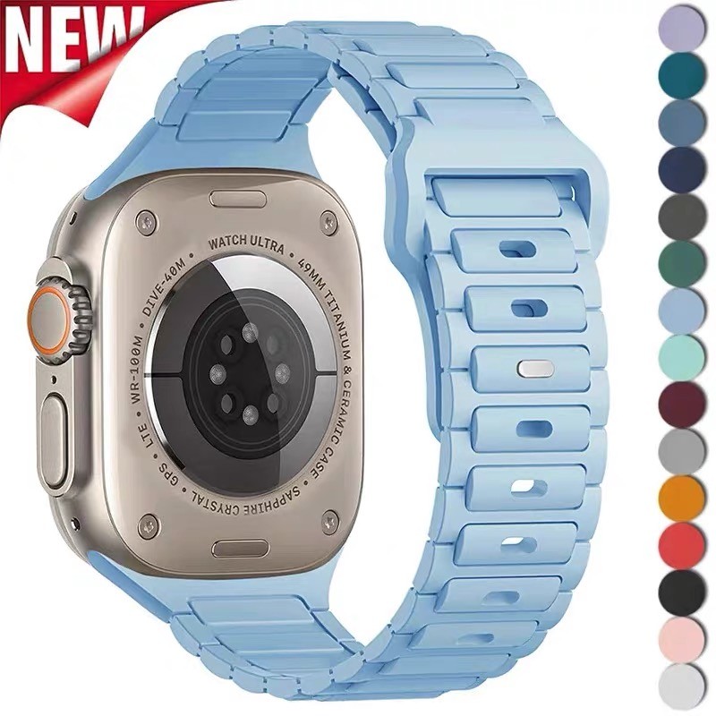 Silicone Pulseira Para Apple Watch Ultra 49mm 44mm 40mm 41mm 42mm 45mm 38mm iWatch Sport Banda De Silicone
