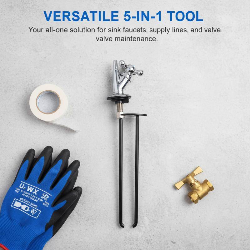 GAV Sink Basin Wrench Fourjaw Multifuncional Hex Faucet Tool Design Versátil Para Reparos Em Banheiro E Cozinha 1/2pcs Q