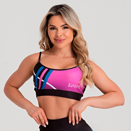 Top Feminino de Academia Blackout Alta Sustentação Forro Duplo Zero Transparência LITTLE - LAONEFIT