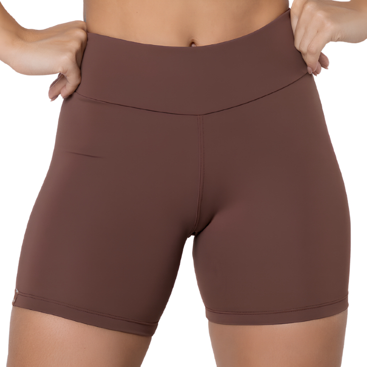 Short Power Fitness Blackout Fitness Tecido Poliamida Cintura Alta