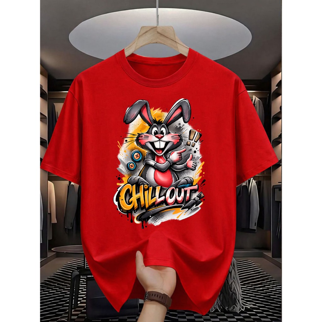 Camiseta Estampa Coelho Cool Chill Out Roupa Masculina Moderna Envio rapido alta qualidade