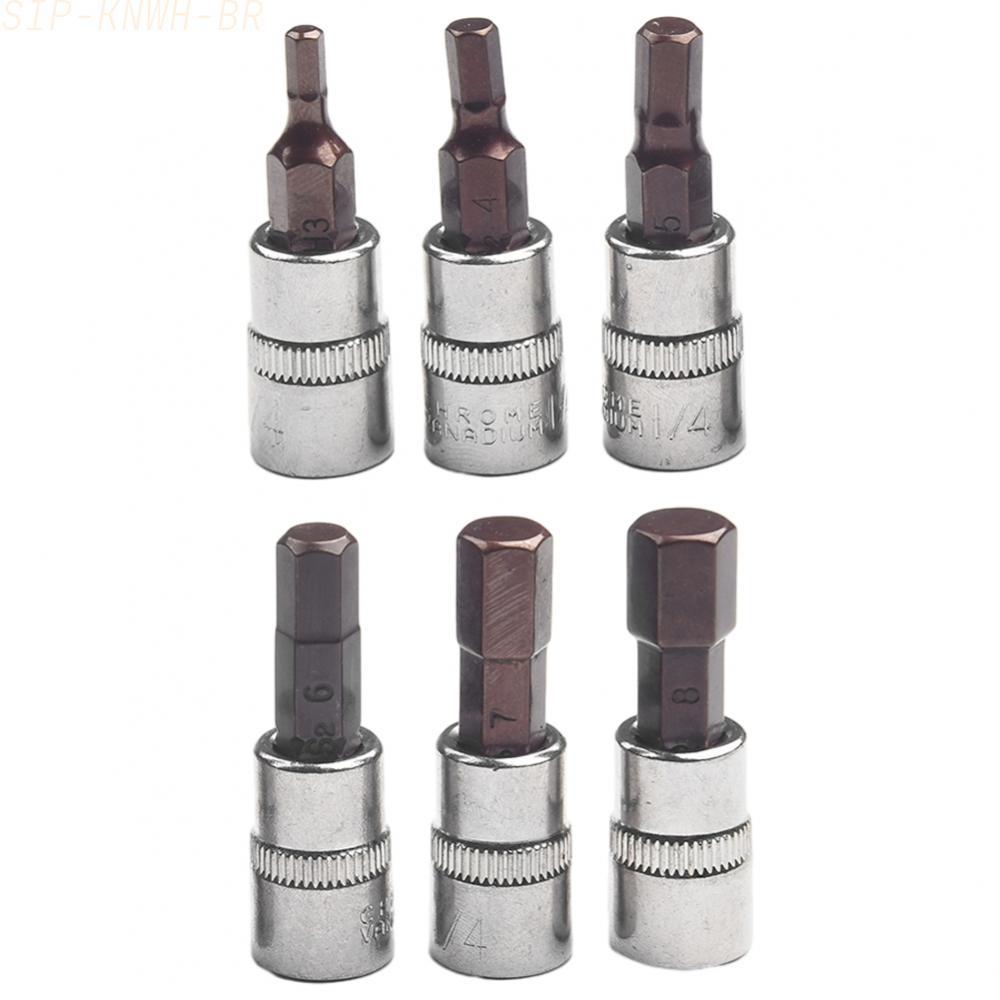 [SIP-KNWH-BR]Versatile 1/4 Drive Hex Head Screwdriver Bit Set H3 H4 H5 H6 H7 H8 Pack of 3-New In 11-