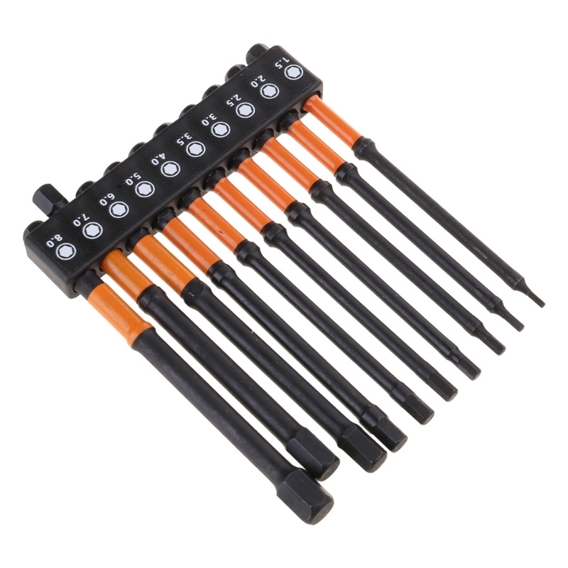 POOP 10Pcs Broca Hex Head Steel 1 4 Bit Set 100mm Chave De Fenda Magnética Longa