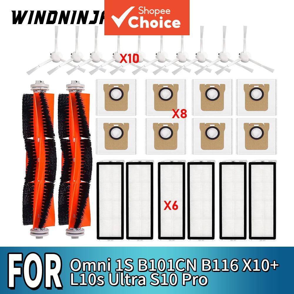 Para Xiaomi Mijia Omni 1S B101CN X10+ B116 Para Dreame L10s Ultra S10 Pro Acessórios: Filtro HEPA, Escova Principal,