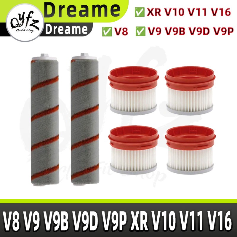 Qyfz Adaptar-se a Mijia Xiaomi Dreame Pursuit V8 V9 V9B V9D V9P XR V10 V11 V16 Peças de reposição Acessórios Rolo Escova