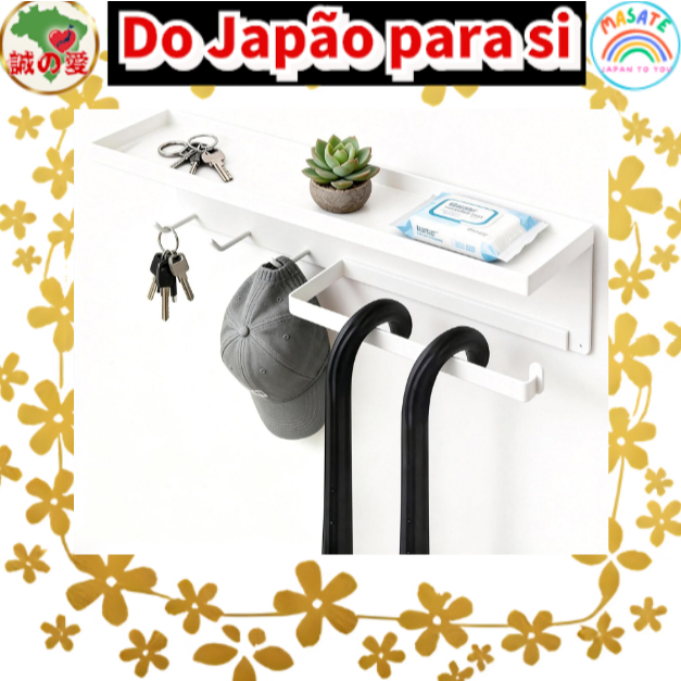 Yamazaki Tower Magnetic Umbrella Stand, Space-Saving Wall-Mounted Rack, Adjustable 2-Piece Holder for Long & Folding Umb