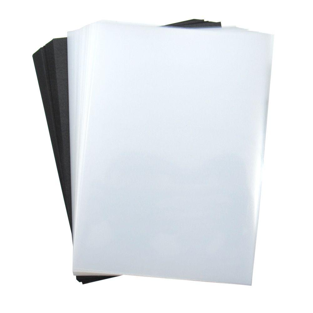 Kit Capa Encadernação A4 Transparente Lisa + Preta Couro 200un